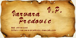 Varvara Predović vizit kartica
